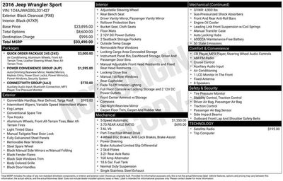 2016 Jeep Wrangler Sport