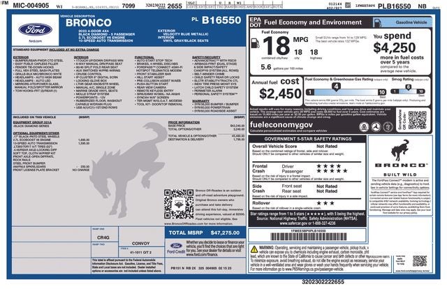 2023 Ford Bronco Black Diamond