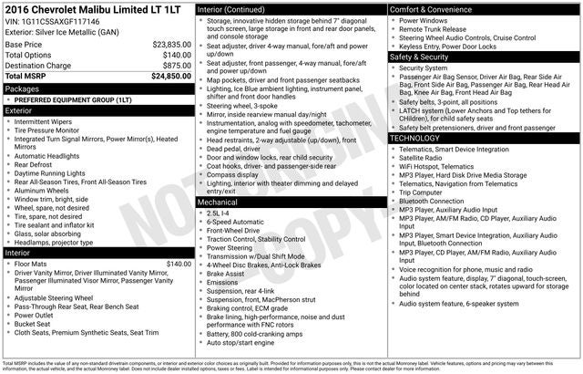 2016 Chevrolet Malibu Limited LT