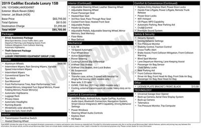 2019 Cadillac Escalade Luxury