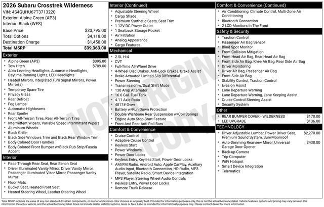 2026 Subaru Crosstrek Wilderness