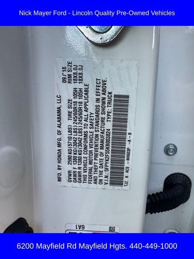 2019 Honda Ridgeline RTL