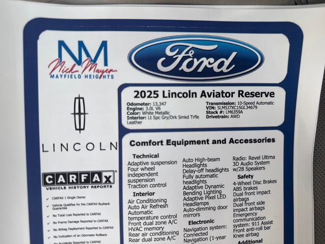 2025 Lincoln Aviator Reserve