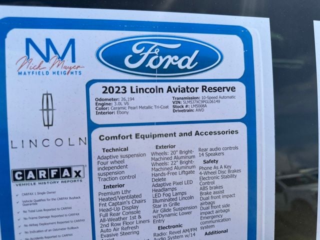 2023 Lincoln Aviator Reserve