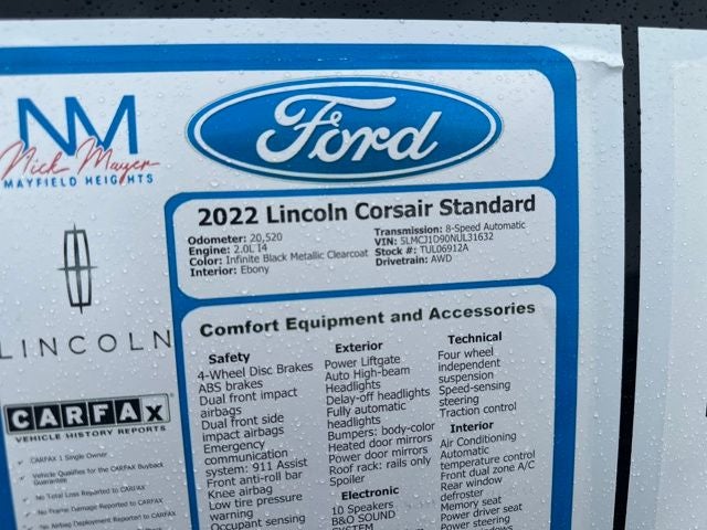 2022 Lincoln Corsair Standard