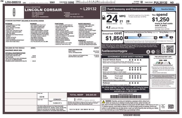 2023 Lincoln Corsair Reserve