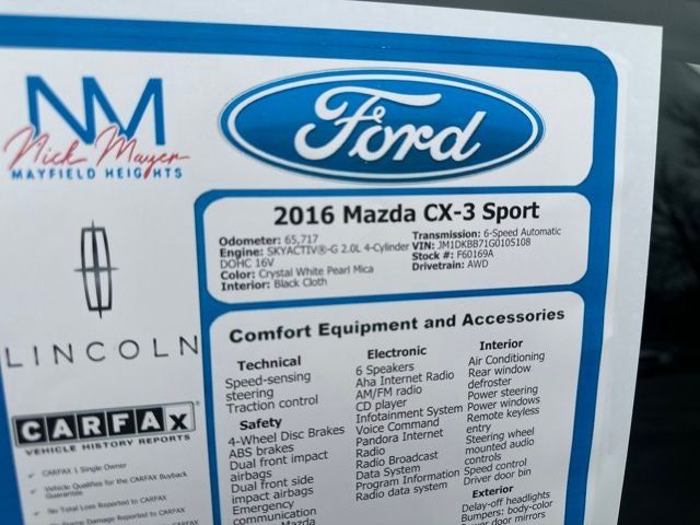 2016 Mazda Mazda CX-3 Sport