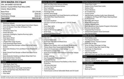 2016 Mazda Mazda CX-3 Sport