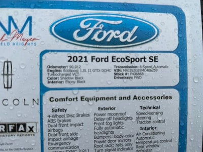 2021 Ford EcoSport SE