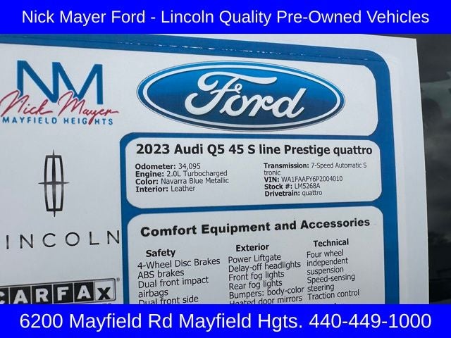 2023 Audi Q5 45 S line Prestige quattro