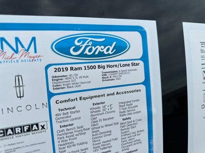 2019 RAM 1500 Big Horn/Lone Star