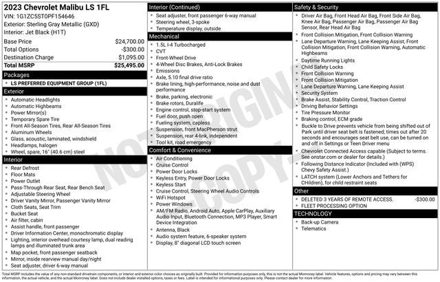 2023 Chevrolet Malibu LS 1FL