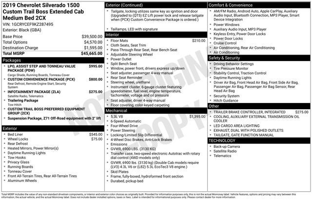 2019 Chevrolet Silverado 1500 Custom Trail Boss