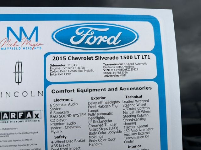 2015 Chevrolet Silverado 1500 LT LT1