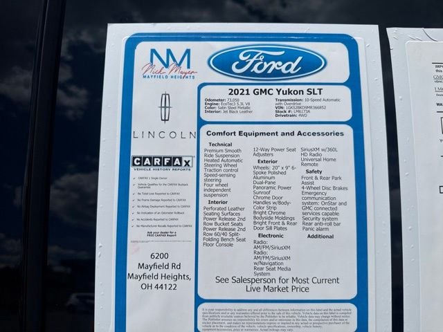 2021 GMC Yukon SLT