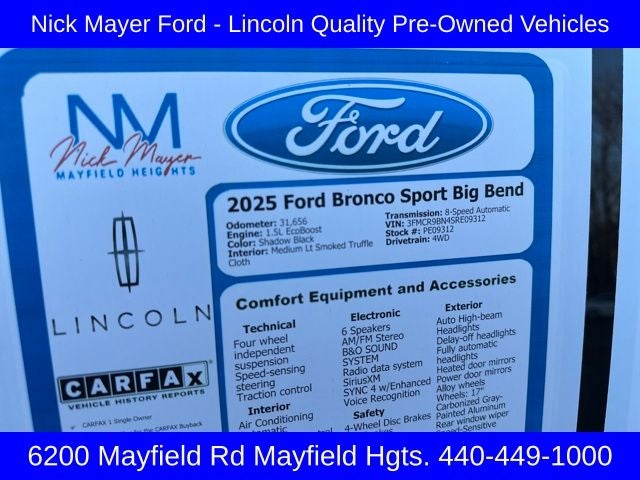 2025 Ford Bronco Sport Big Bend