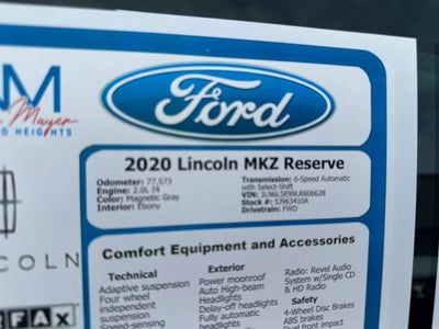 2020 Lincoln MKZ Reserve