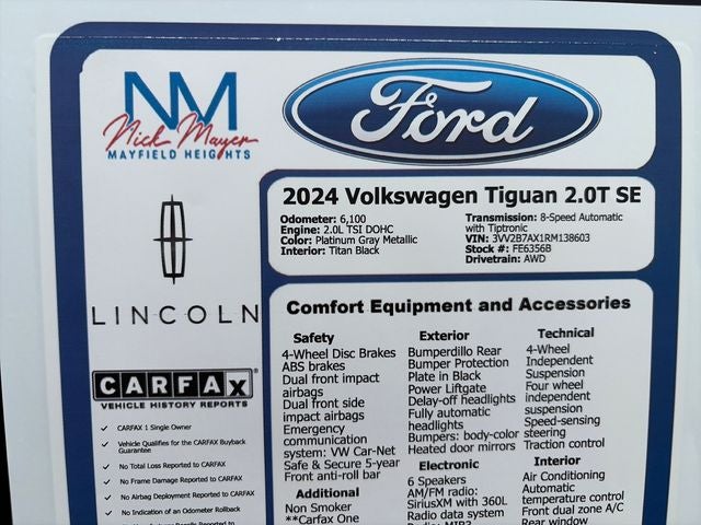 2024 Volkswagen Tiguan 2.0T SE