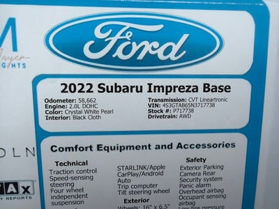 2022 Subaru Impreza Base