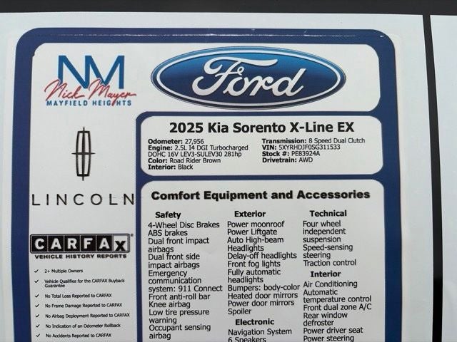2025 Kia Sorento X-Line EX