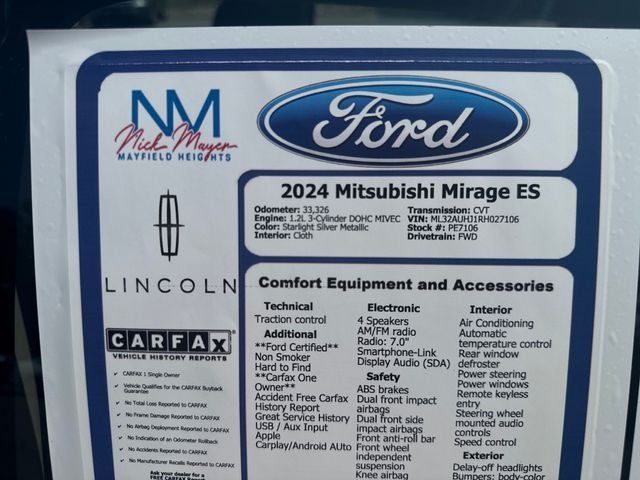 2024 Mitsubishi Mirage Base
