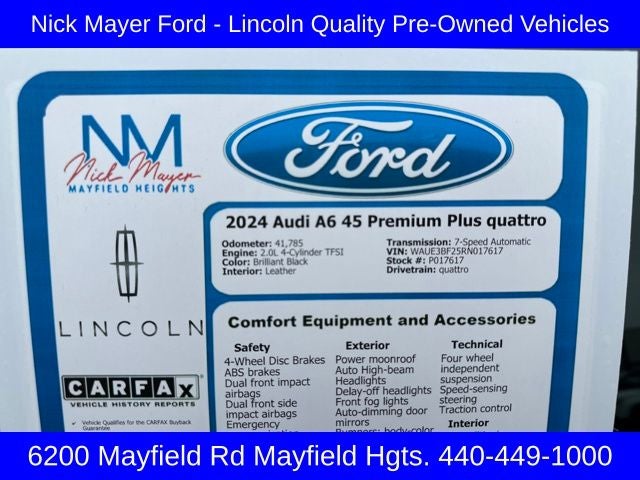 2024 Audi A6 45 Premium Plus quattro