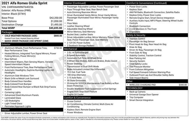 2021 Alfa Romeo Giulia Base