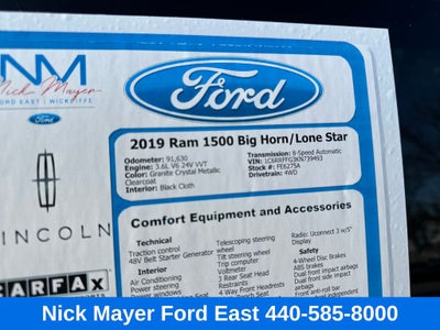 2019 RAM 1500 Big Horn/Lone Star