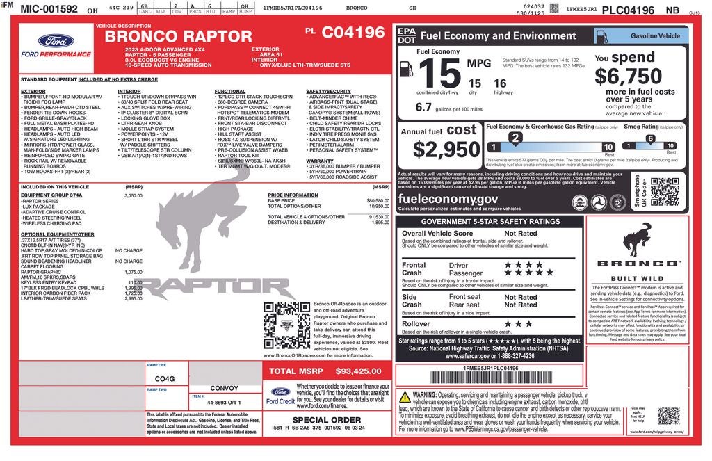 2023 Ford Bronco Raptor