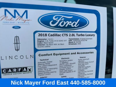 2018 Cadillac CTS 2.0L Turbo Luxury