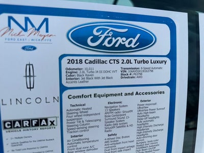 2018 Cadillac CTS 2.0L Turbo Luxury