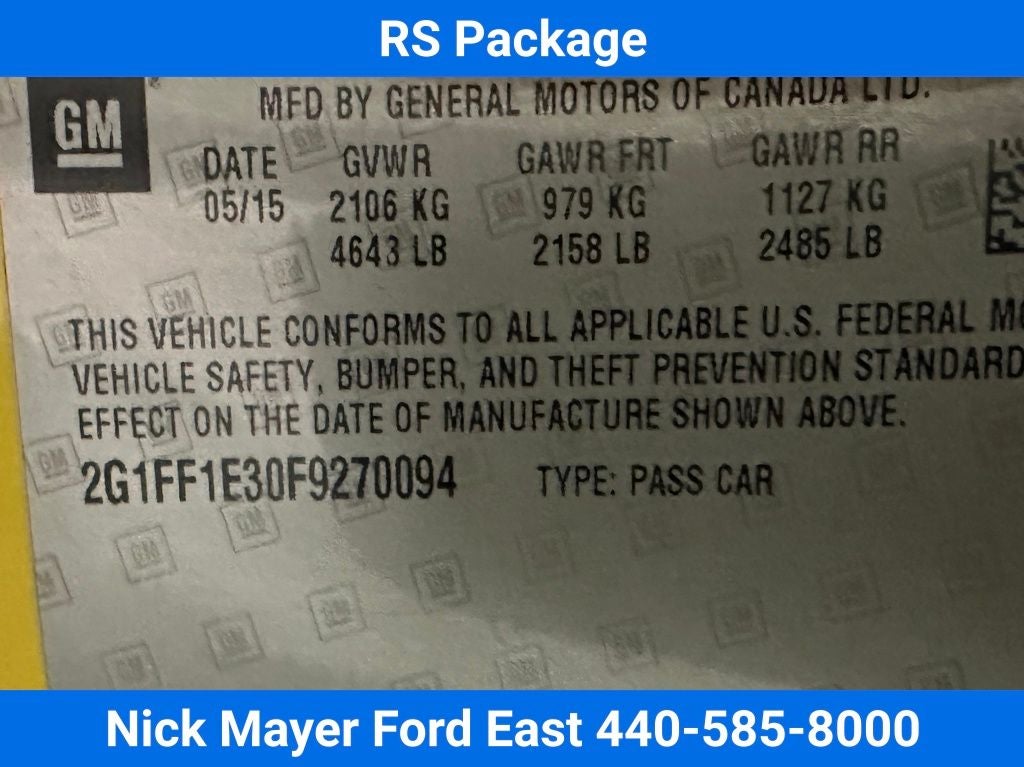 2015 Chevrolet Camaro 2LT 2LT