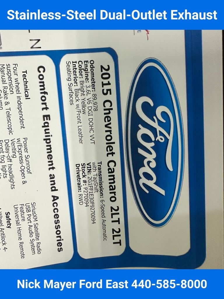 2015 Chevrolet Camaro 2LT 2LT