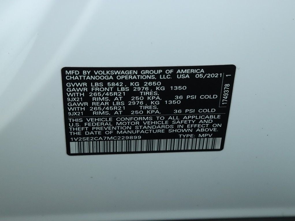 2021 Volkswagen Atlas Cross Sport 3.6L V6 SEL R-Line