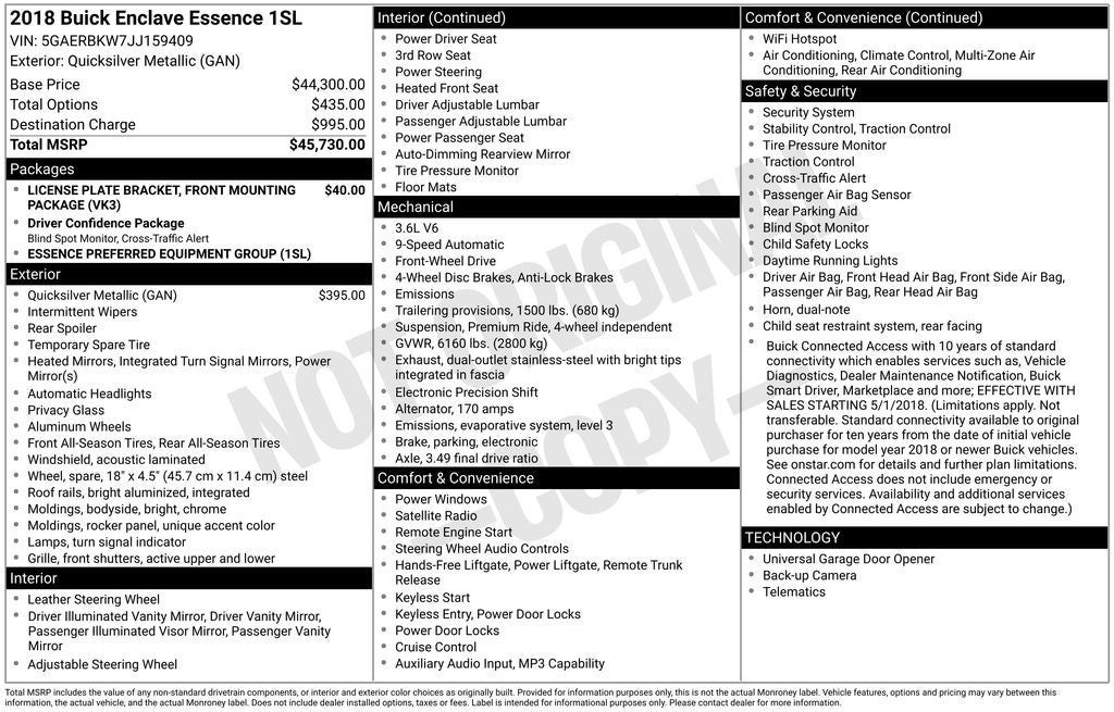 2018 Buick Enclave Essence