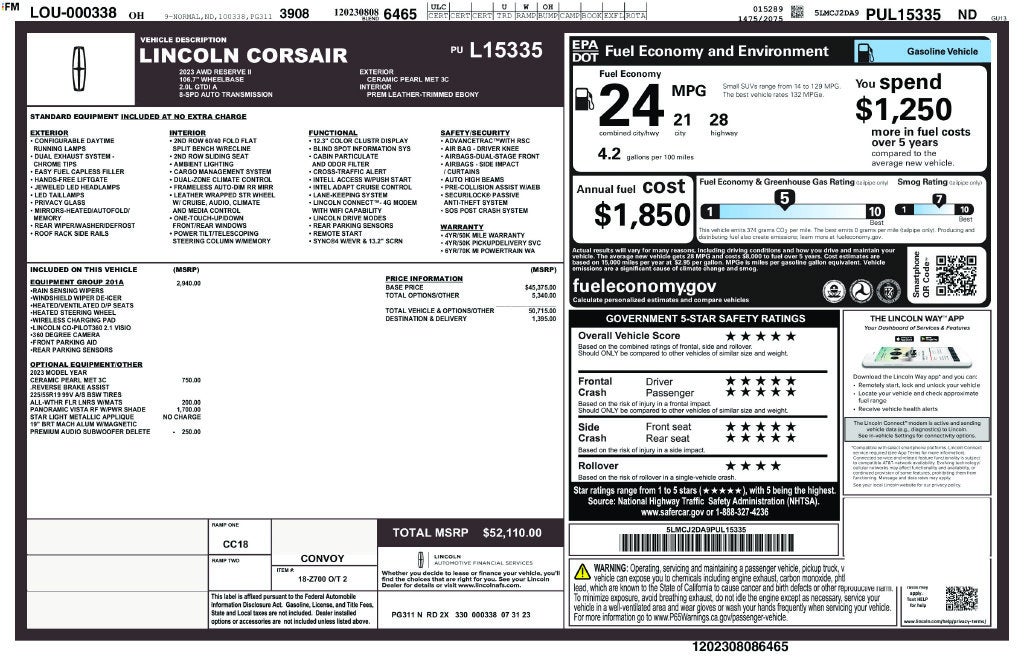 2023 Lincoln Corsair Reserve