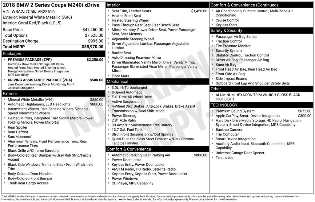 2018 BMW 2 Series M240i
