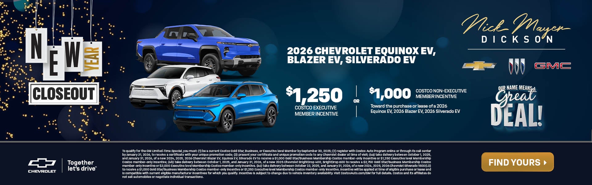 2026 Equinox EV, Blazer EV, Silverado EV Sale