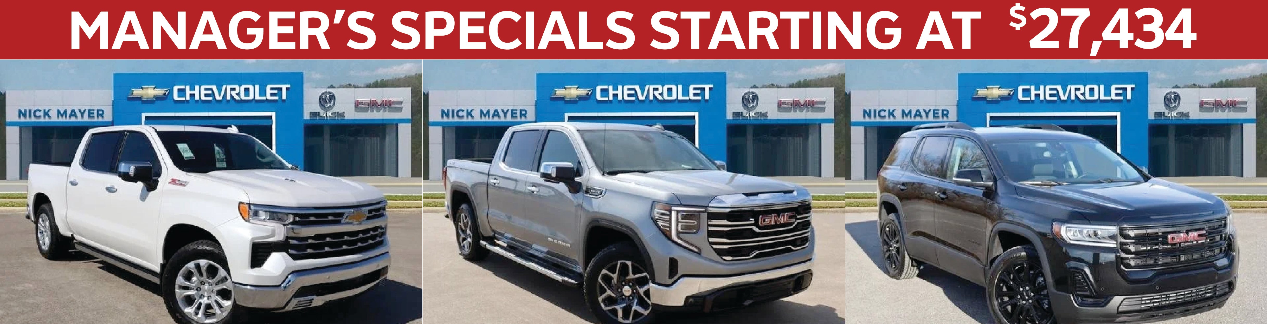 Manager's Specials starting at $27,434